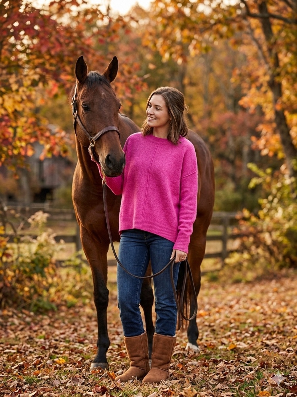 Vince Camuto Fuchsia Crewneck Sweater